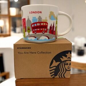 Starbucks London Mug You Are Here Collection 14oz White Red New With Box